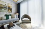 日式简约风格三居室客厅窗帘装潢效果图