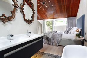 90个平方家庭室内卧室浴缸装修案例