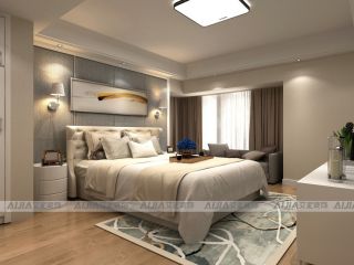 2023现代风格100平二居室卧室背景墙装修效果图