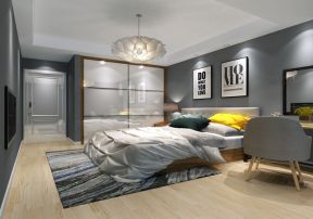中航城120平米三居室北欧风格卧室装修效果图