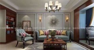 美式风格140平米小别墅客厅沙发墙装修效果图