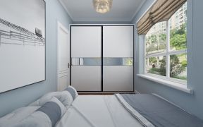 现代风格71平米二居卧室两门衣柜装修效果图