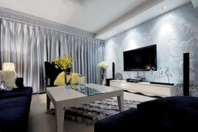 现代简约风格141㎡四居室客厅电视墙设计图片