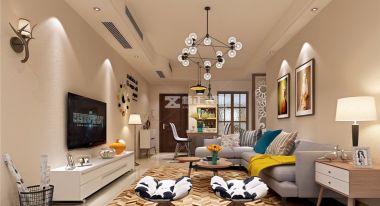  蓝湾国际108㎡现代风格三居室装修案例
