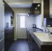 两居室厨房黑色橱柜装修设计图片