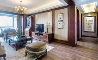 中式风格家装客厅实木电视柜设计图片赏析
