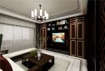 新中式风格166平方米三居客厅电视墙装修效果图