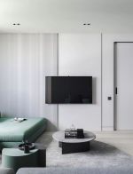 简约北欧风格50平米小户型客厅电视墙设计图片