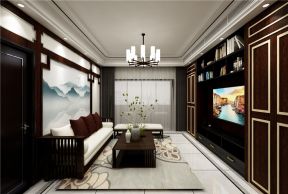 新中式风格166平方米三居客厅吊灯装修效果图