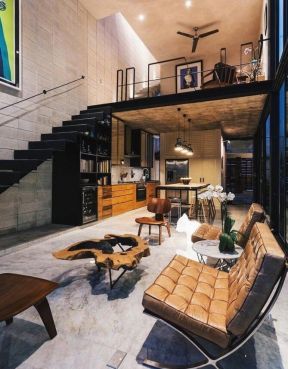 单身公寓精装效果图 2020混搭风格公寓家居图片