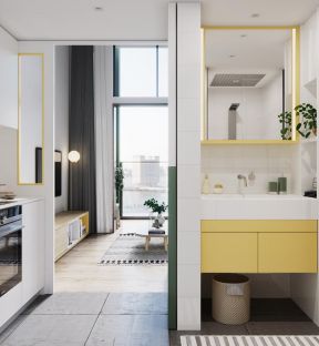 loft公寓洗手台简单装修设计实景图片