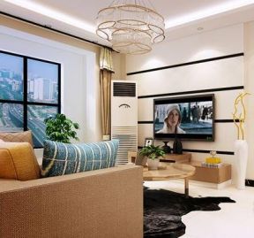 鑫苑鑫家两居89平现代风格客厅电视背景墙设计