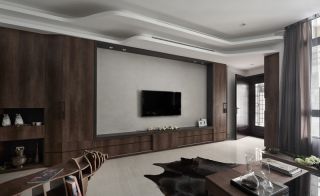 现代简约轻奢风格三居客厅电视墙设计图片