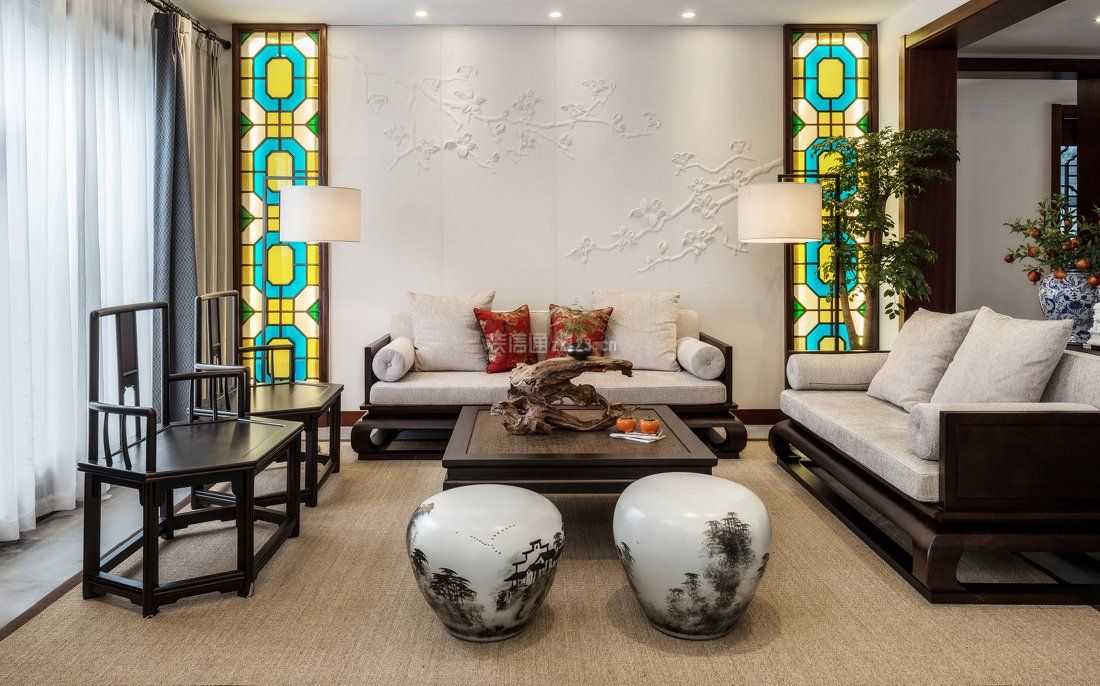 杭州别墅大宅客厅中式风格设计图片
