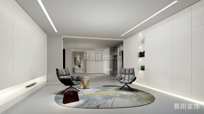 现代风格500平米联排别墅室内休闲椅设计效果图