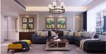 简美式风格125㎡三居客厅沙发墙家装效果图