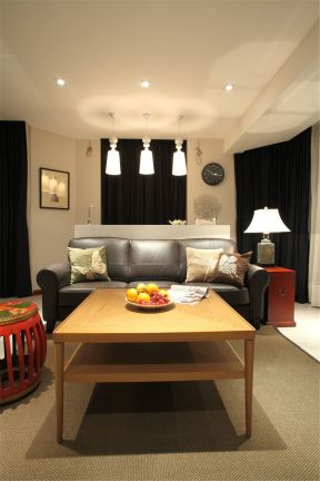 简约宜家风格116平米三居客厅实木茶几设计图片