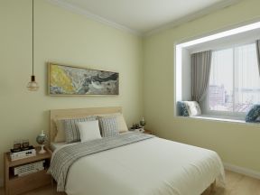 现代风格115㎡三居室卧室飘窗家装效果图