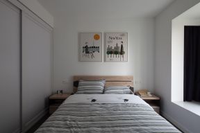 简约风格129㎡三居卧室飘窗设计图片