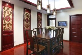 中式风格餐厅餐桌椅摆放效果图一览