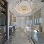 新中式风格700平米别墅浴室吊顶装修效果图
