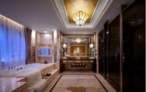 245平复式楼浴室砖砌浴缸设计图片
