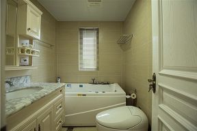简约美式风格140平四居卫生间浴缸装修图片