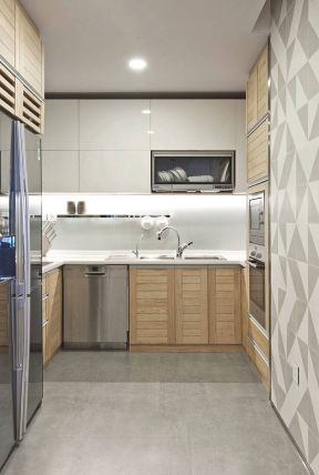 简约风格家庭厨房橱柜门板设计装修图