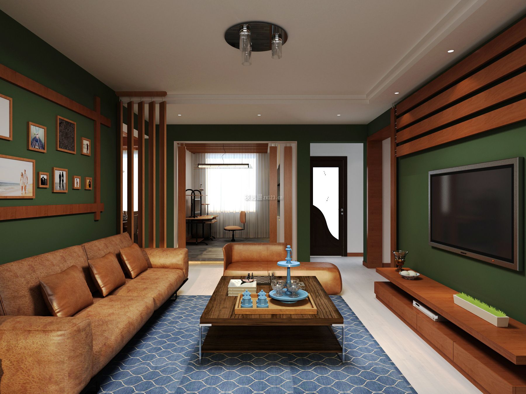 美式风格137平米客厅茶几装修效果图