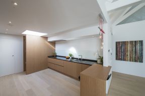 小北欧风格139平方二居厨房实木橱柜设计图片