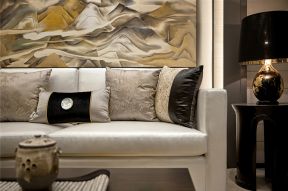 新中式风格109平米三居客厅沙发设计图片