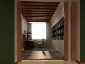 美式风格137平米书房木质吊顶装修效果图
