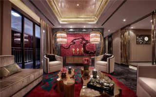 112平米新中式风格平层客厅茶几设计图片
