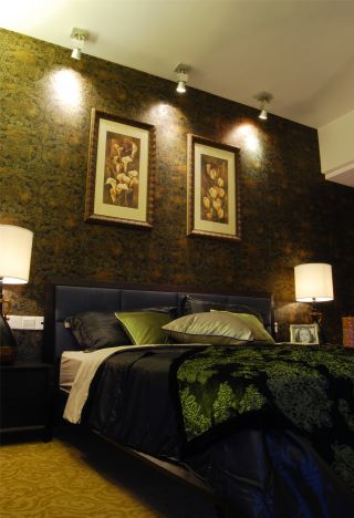 现代简约风格120平方米三室卧室背景墙设计图片