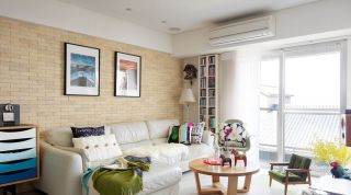 128平现代风格客厅白色沙发效果图
