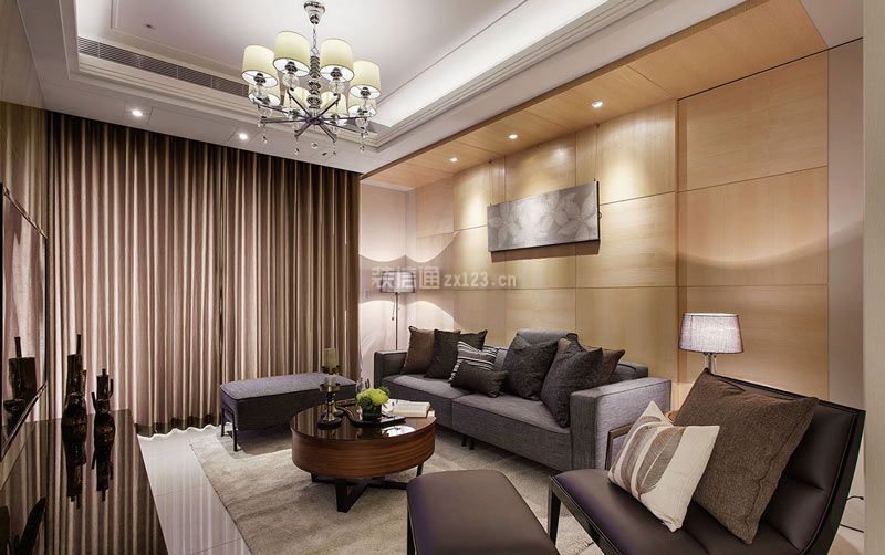 简约现代风格88平米三室客厅沙发墙设计图片