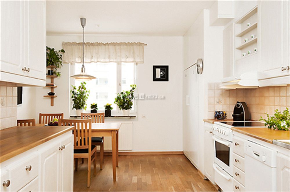 北欧风格94平米小户型餐厅厨房装修效果图