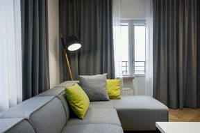 135平米简欧风格客厅灰色沙发效果图