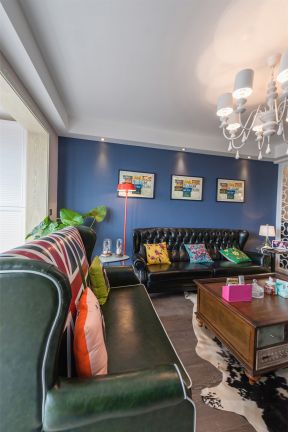 混搭风格两居室客厅色彩搭配设计图