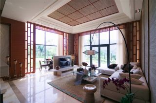 东南亚风格103平三居室客厅沙发设计图片