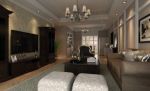 简约美式风格120平三居室客厅电视柜设计效果图