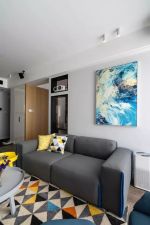 现代简约三居室客厅灰色沙发效果图