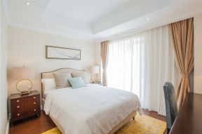 105平米简约欧式风格平层卧室窗帘设计图片