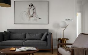北欧风格客厅沙发背景墙画装饰效果图