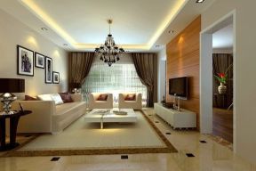 现代风格家庭客厅沙发摆放布置图片2023