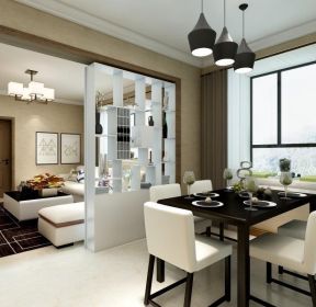 客厅与餐厅隔断柜效果图