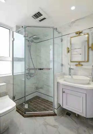 轻奢风格110平米三居室卫生间设计图片