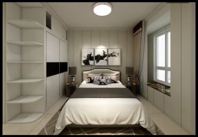 106平米现代简约风格三居卧室衣柜装修效果图