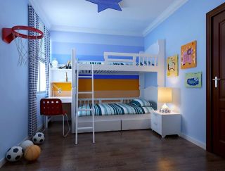 欧式风格儿童房高低床摆放效果图一览