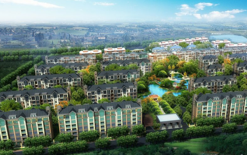 小区鸟瞰效果图